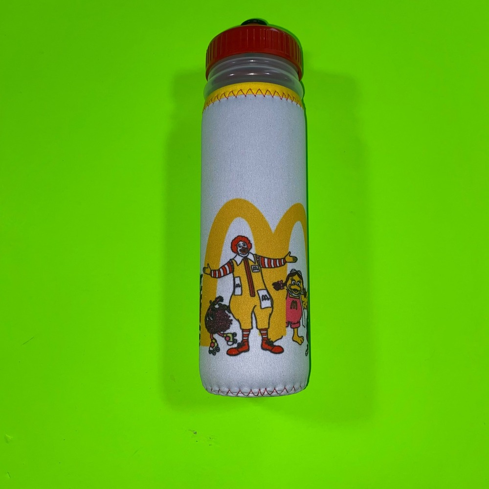 Vintage McDonalds Water Bottle with Insulated Sleeve Ronald McDonald Grimace 90s